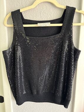 ST JOHN EVENING  BY MARIE GRAY Black Sequin Vest